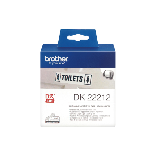 BROTHER DK-22212 NASTRO ADESIVO BIANCO STAMPA NERO 62MM X 15.24 MT PER QL500-QL500A-QL550-QL560VP-QL570-QL580N-QL650TD-DL1050-QL1060N (DK22212)